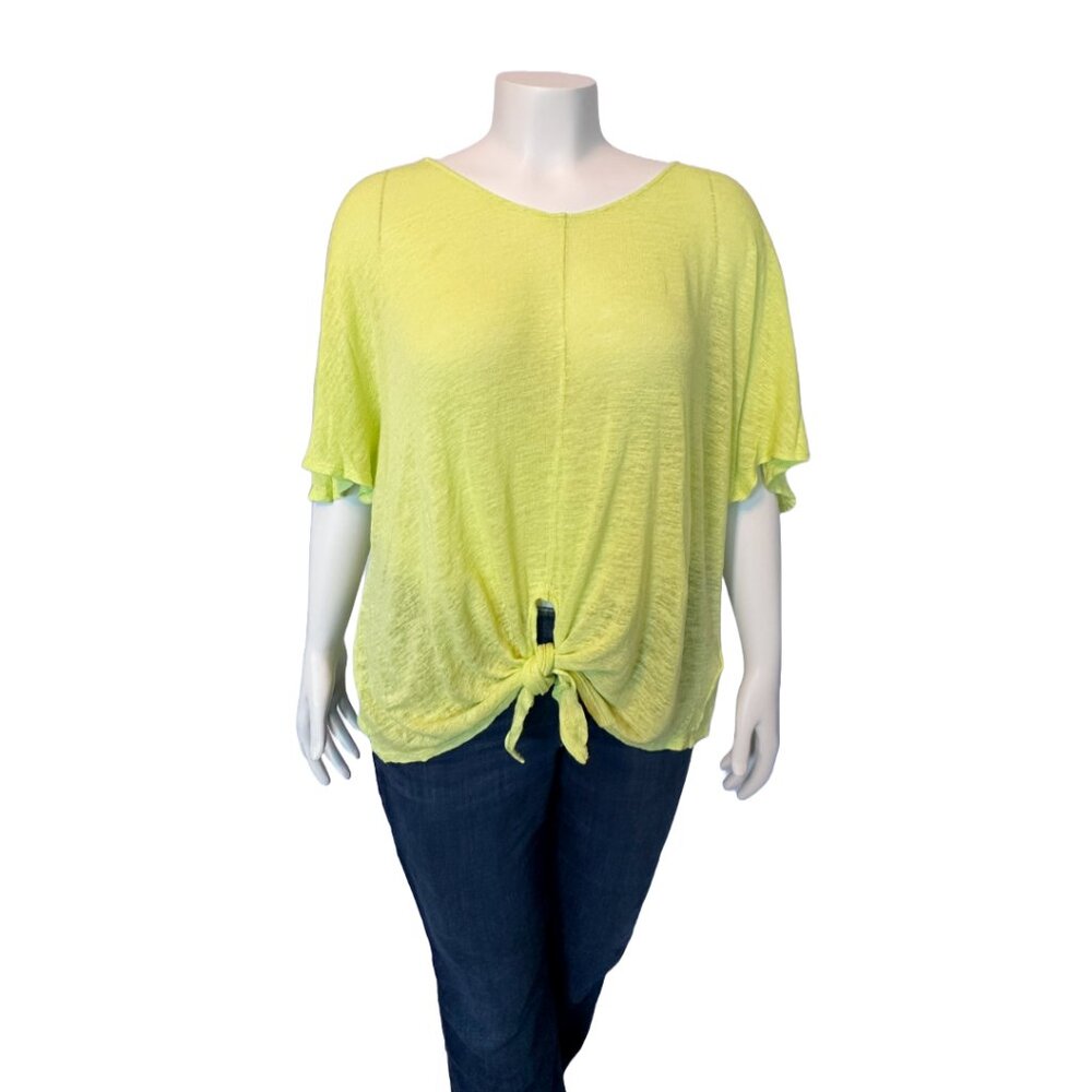 Yellow Cupio Sweater Tee with front Tie (XL)